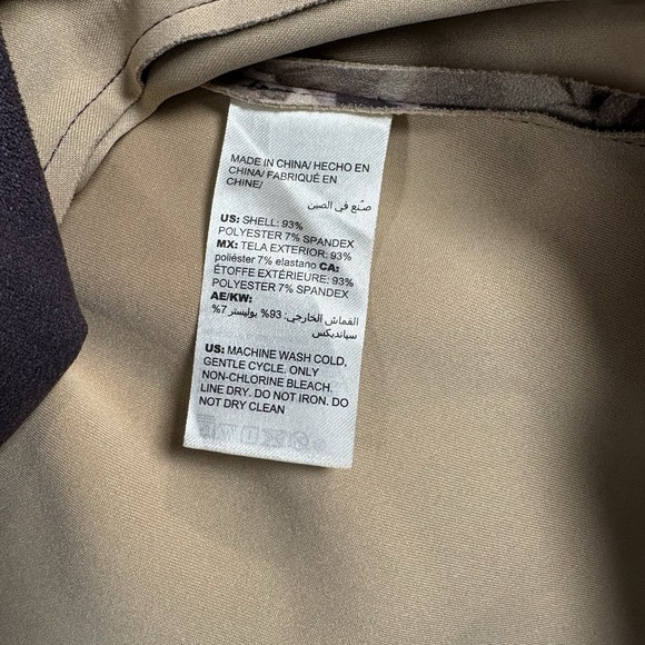 Chicos Moto Jacket Short Women's Medium Brown Floral Paisley Asymmetrical Zip - Picture 7 of 7